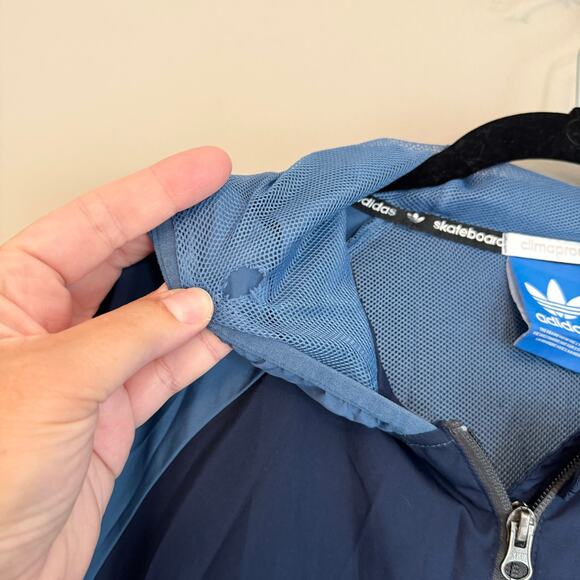 Adidas Climaproof Windbreaker Jacket Mens Large Blue Colorblock Outdoor Gorpcore - Picture 4 of 6